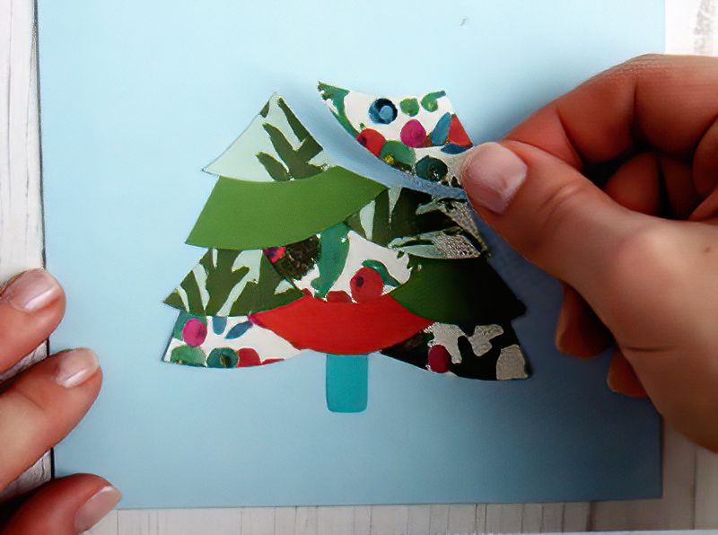Collage Christmas Tree Card