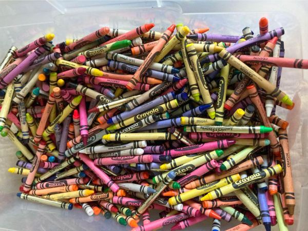My friend has an absolute load of old Crayons. Two big plastic boxes full and a couple of extra plastic bags full. There