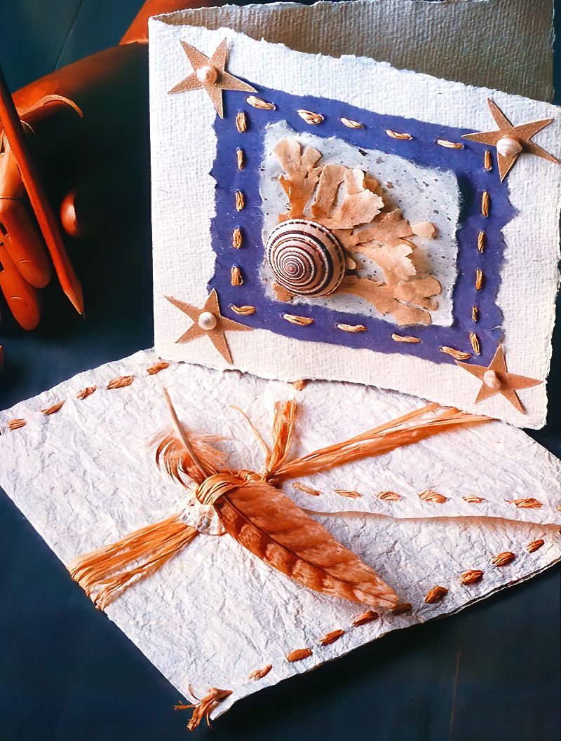 Handmade Seashore Cards With Shells