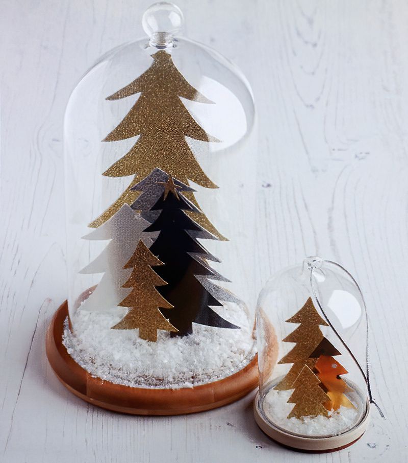 Festive Card Winter Trees Snow Scene Decoration