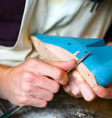 Crafting ideas like making your own shoes from a wooden shoe mold.