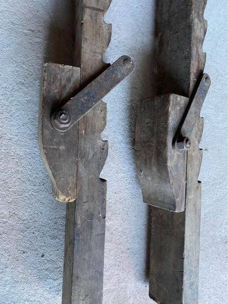 Found these beautiful wooden sash clamps. image two