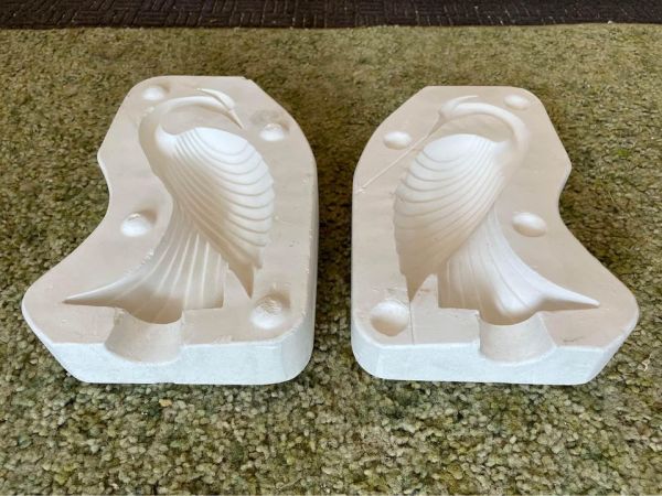 How to use a plaster mold for casting clay? with tags clay molds,bird,garden ornaments