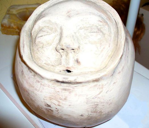 The Haunted Pot of Terror! with tags Pot,Plant Pot,Pottery,Face Pot
