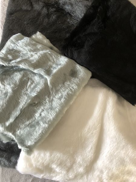 I have been given a huge bag full of faux fur fabric, mostly black, white, grey and neutral colours, there are some pink