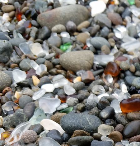 Which UK beaches have sea glass that I can collect for jewellery making? image one