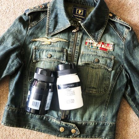 What is the best paint for painting on a denim jacket? image one